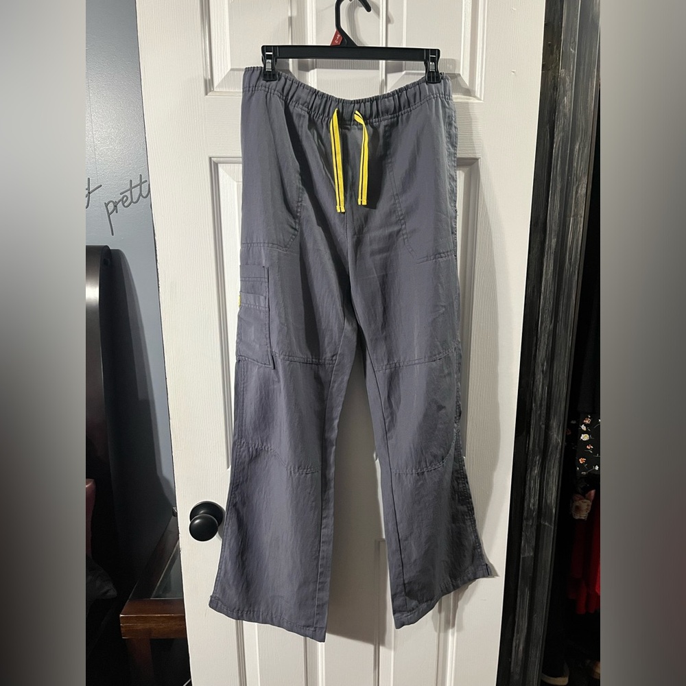 Flare leg grey scrub pants